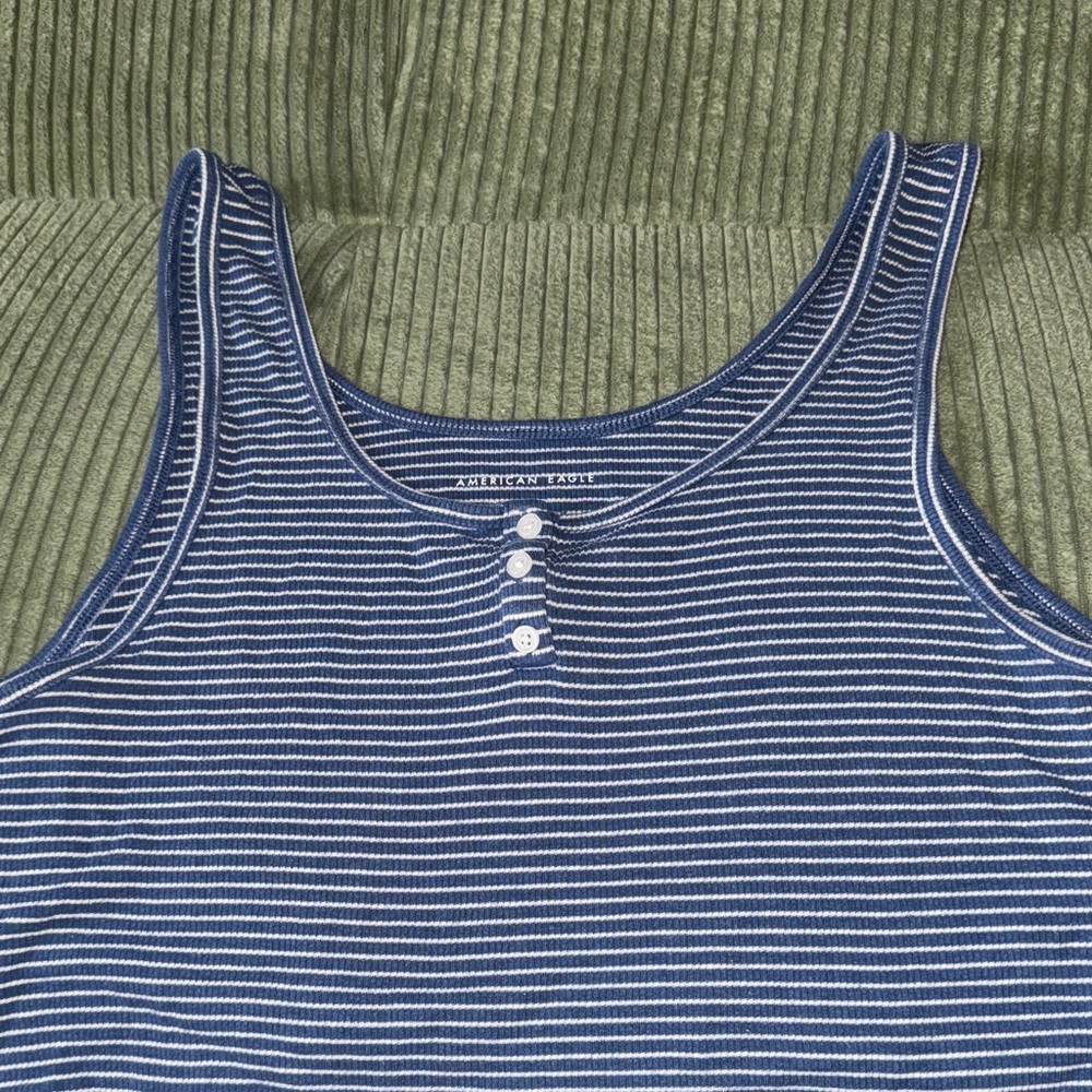 American Eagle Outfitters Blue Striped Tank Top
